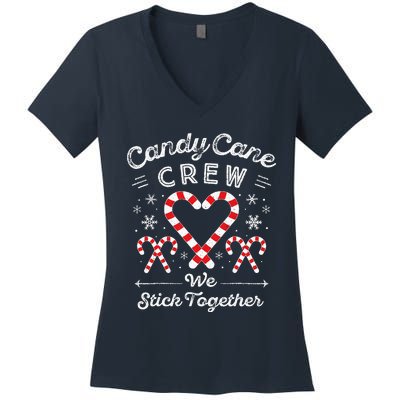 Christmas Candy Cane Heart Holiday Family Matching Pajama Pj Women's V-Neck T-Shirt