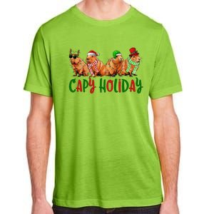 Capybara Christmas Capy Holiday New Years Cute Christmas Adult ChromaSoft Performance T-Shirt