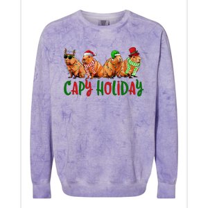 Capybara Christmas Capy Holiday New Years Cute Christmas Colorblast Crewneck Sweatshirt