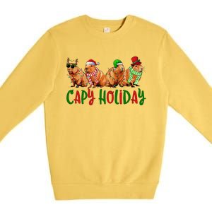 Capybara Christmas Capy Holiday New Years Cute Christmas Premium Crewneck Sweatshirt