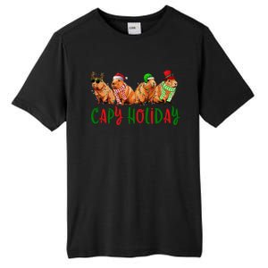 Capybara Christmas Capy Holiday New Years Cute Christmas Tall Fusion ChromaSoft Performance T-Shirt