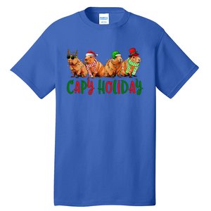 Capybara Christmas Capy Holiday New Years Cute Christmas Tall T-Shirt