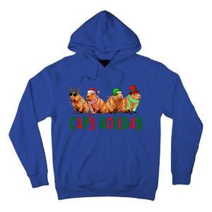 Capybara Christmas Capy Holiday New Years Cute Christmas Tall Hoodie