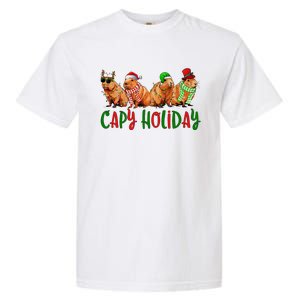 Capybara Christmas Capy Holiday New Years Cute Christmas Garment-Dyed Heavyweight T-Shirt