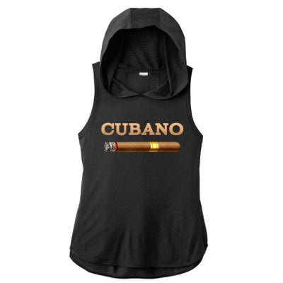 Cuban Cigar Cubano Smoker Cohiba Havana Tobacco Ladies PosiCharge Tri-Blend Wicking Draft Hoodie Tank