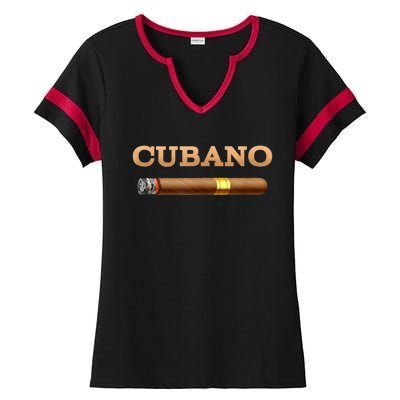 Cuban Cigar Cubano Smoker Cohiba Havana Tobacco Ladies Halftime Notch Neck Tee