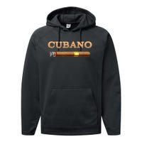 Cuban Cigar Cubano Smoker Cohiba Havana Tobacco Performance Fleece Hoodie