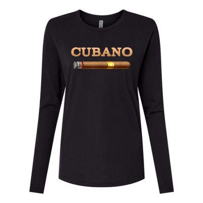 Cuban Cigar Cubano Smoker Cohiba Havana Tobacco Womens Cotton Relaxed Long Sleeve T-Shirt