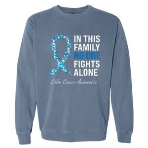 Colorectal Cancer Colon Cancer Blue Ribbon Garment-Dyed Sweatshirt