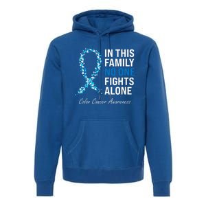 Colorectal Cancer Colon Cancer Blue Ribbon Premium Hoodie