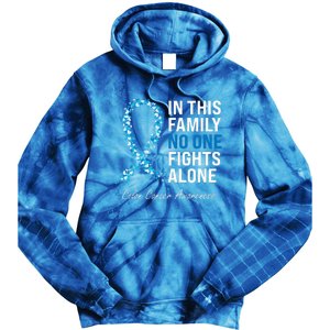 Colorectal Cancer Colon Cancer Blue Ribbon Tie Dye Hoodie