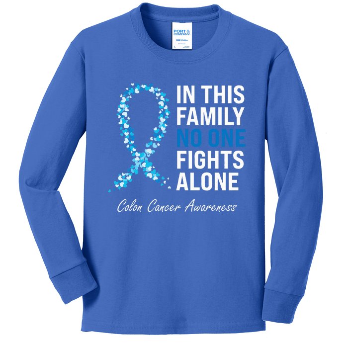 Colorectal Cancer Colon Cancer Blue Ribbon Kids Long Sleeve Shirt