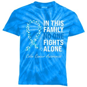 Colorectal Cancer Colon Cancer Blue Ribbon Kids Tie-Dye T-Shirt