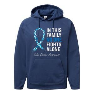 Colorectal Cancer Colon Cancer Blue Ribbon Performance Fleece Hoodie