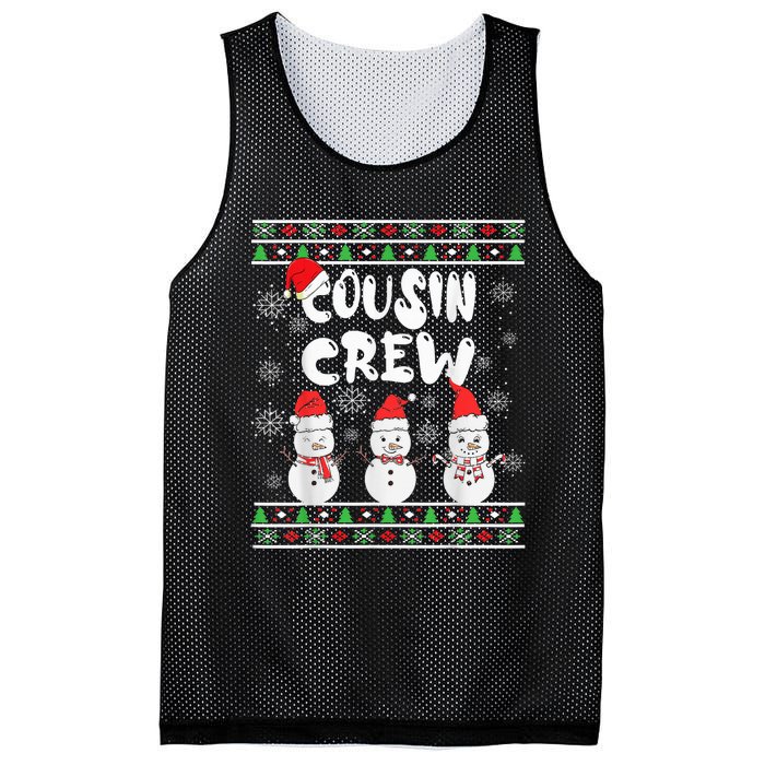 Cousin Crew Christmas Pajamas Snow Merry Xmas Family Boy Mesh Reversible Basketball Jersey Tank