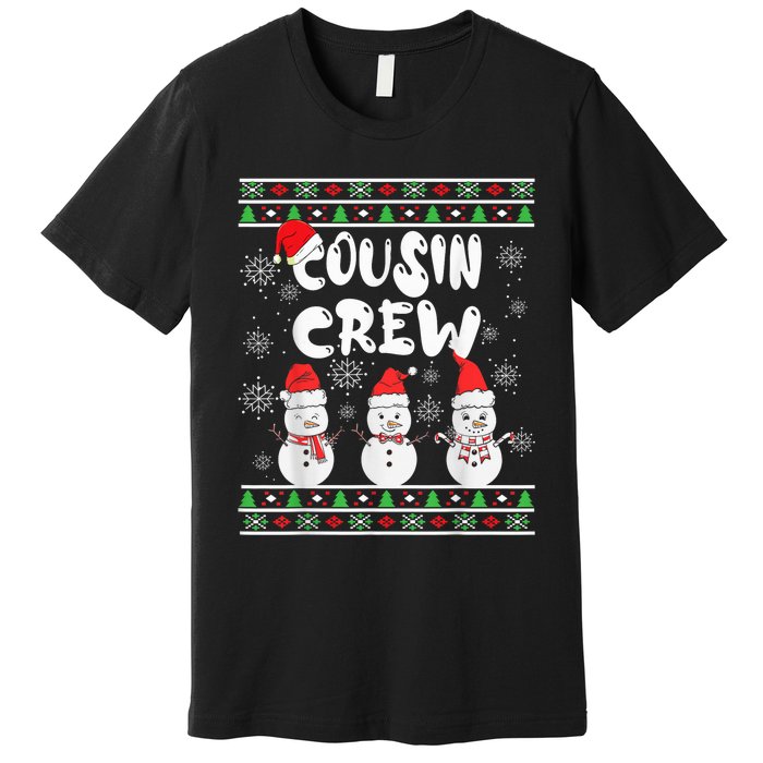 Cousin Crew Christmas Pajamas Snow Merry Xmas Family Boy Premium T-Shirt