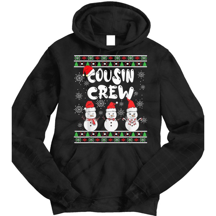 Cousin Crew Christmas Pajamas Snow Merry Xmas Family Boy Tie Dye Hoodie