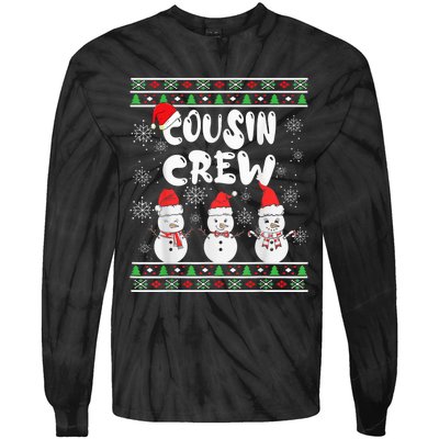 Cousin Crew Christmas Pajamas Snow Merry Xmas Family Boy Tie-Dye Long Sleeve Shirt