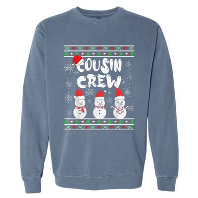 Cousin Crew Christmas Pajamas Snow Merry Xmas Family Boy Garment-Dyed Sweatshirt