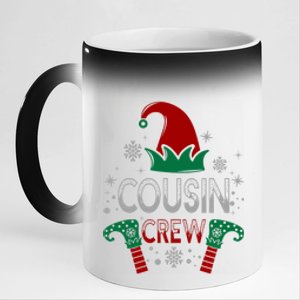 Christmas Cousin Crew Funny Elf Matching Family Xmas Gift 11oz Black Color Changing Mug