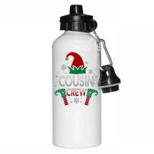 Christmas Cousin Crew Funny Elf Matching Family Xmas Gift Aluminum Water Bottle