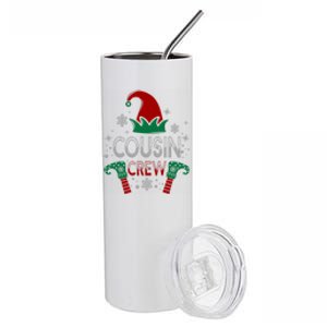 Christmas Cousin Crew Funny Elf Matching Family Xmas Gift Stainless Steel Tumbler