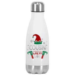 Christmas Cousin Crew Funny Elf Matching Family Xmas Gift Stainless Steel Insulated Water Bottle