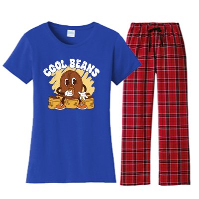 Cool Cartoon Coffee Beans Funny Quotes For Coffee Lovers Cute Gift Women's Flannel Pajama Set