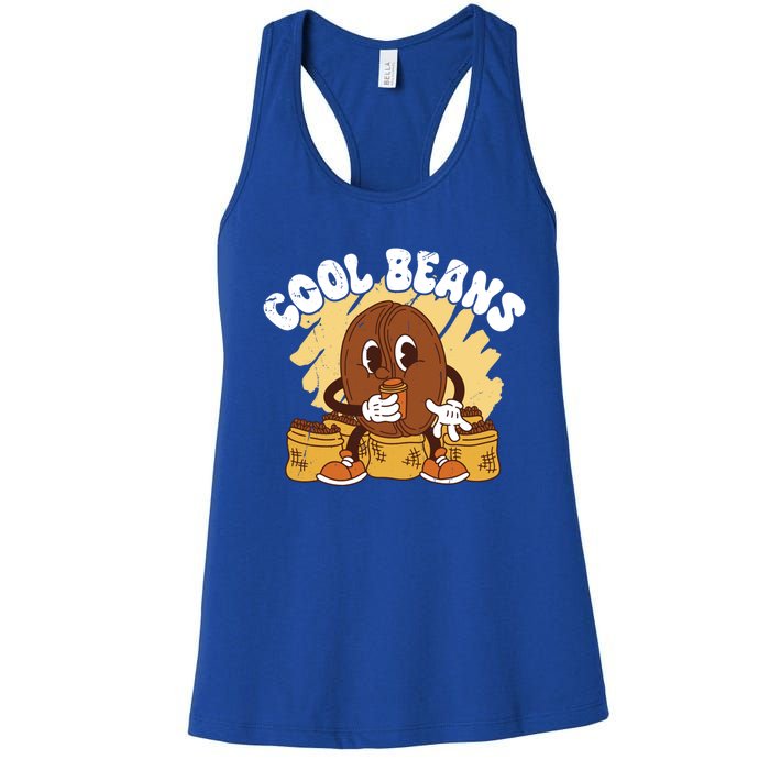 Cool Cartoon Coffee Beans Funny Quotes For Coffee Lovers Cute Gift Women's Racerback Tank