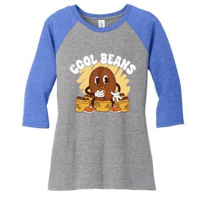 Cool Cartoon Coffee Beans Funny Quotes For Coffee Lovers Cute Gift Women's Tri-Blend 3/4-Sleeve Raglan Shirt