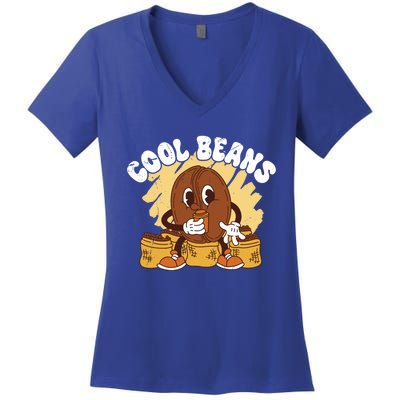 Cool Cartoon Coffee Beans Funny Quotes For Coffee Lovers Cute Gift Women's V-Neck T-Shirt