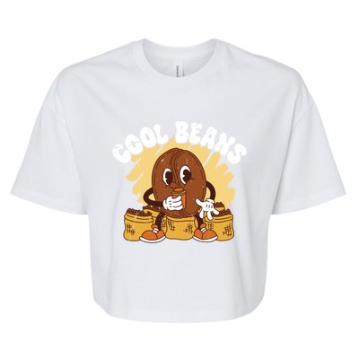 Cool Cartoon Coffee Beans Funny Quotes For Coffee Lovers Cute Gift Bella+Canvas Jersey Crop Tee