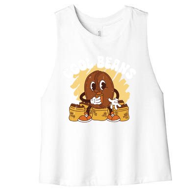 Cool Cartoon Coffee Beans Funny Quotes For Coffee Lovers Cute Gift Women's Racerback Cropped Tank