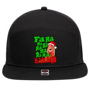 Christmas Chicken Caroling Fa Ra Ra Ugly Christmas Sweater Gift 7 Panel Mesh Trucker Snapback Hat