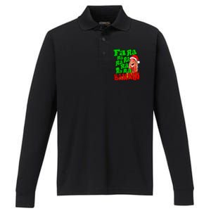 Christmas Chicken Caroling Fa Ra Ra Ugly Christmas Sweater Gift Performance Long Sleeve Polo