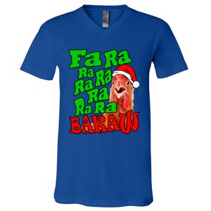 Christmas Chicken Caroling Fa Ra Ra Ugly Christmas Sweater Gift V-Neck T-Shirt