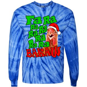 Christmas Chicken Caroling Fa Ra Ra Ugly Christmas Sweater Gift Tie-Dye Long Sleeve Shirt