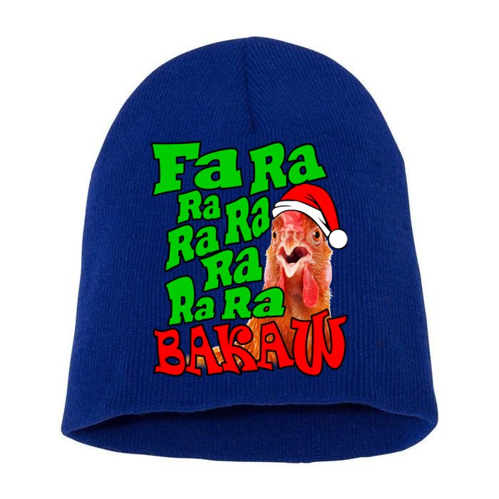 Christmas Chicken Caroling Fa Ra Ra Ugly Christmas Sweater Gift Short Acrylic Beanie