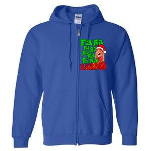 Christmas Chicken Caroling Fa Ra Ra Ugly Christmas Sweater Gift Full Zip Hoodie