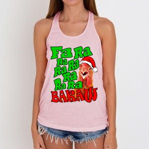 Christmas Chicken Caroling Fa Ra Ra Ugly Christmas Sweater Gift Women's Knotted Racerback Tank