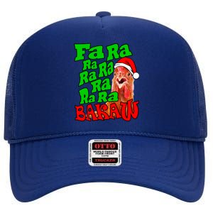 Christmas Chicken Caroling Fa Ra Ra Ugly Christmas Sweater Gift High Crown Mesh Back Trucker Hat