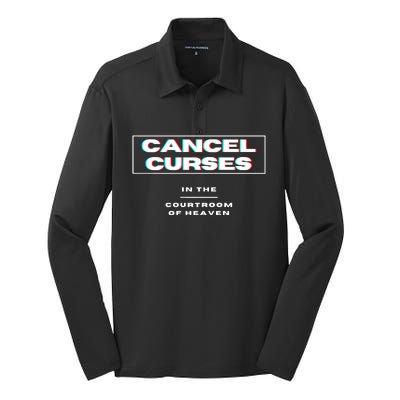 CANCEL CURSES Silk Touch Performance Long Sleeve Polo