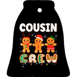 Cousin Crew Christmas Pajama Shirt Gingerbread Man Xmas Ceramic Bell Ornament