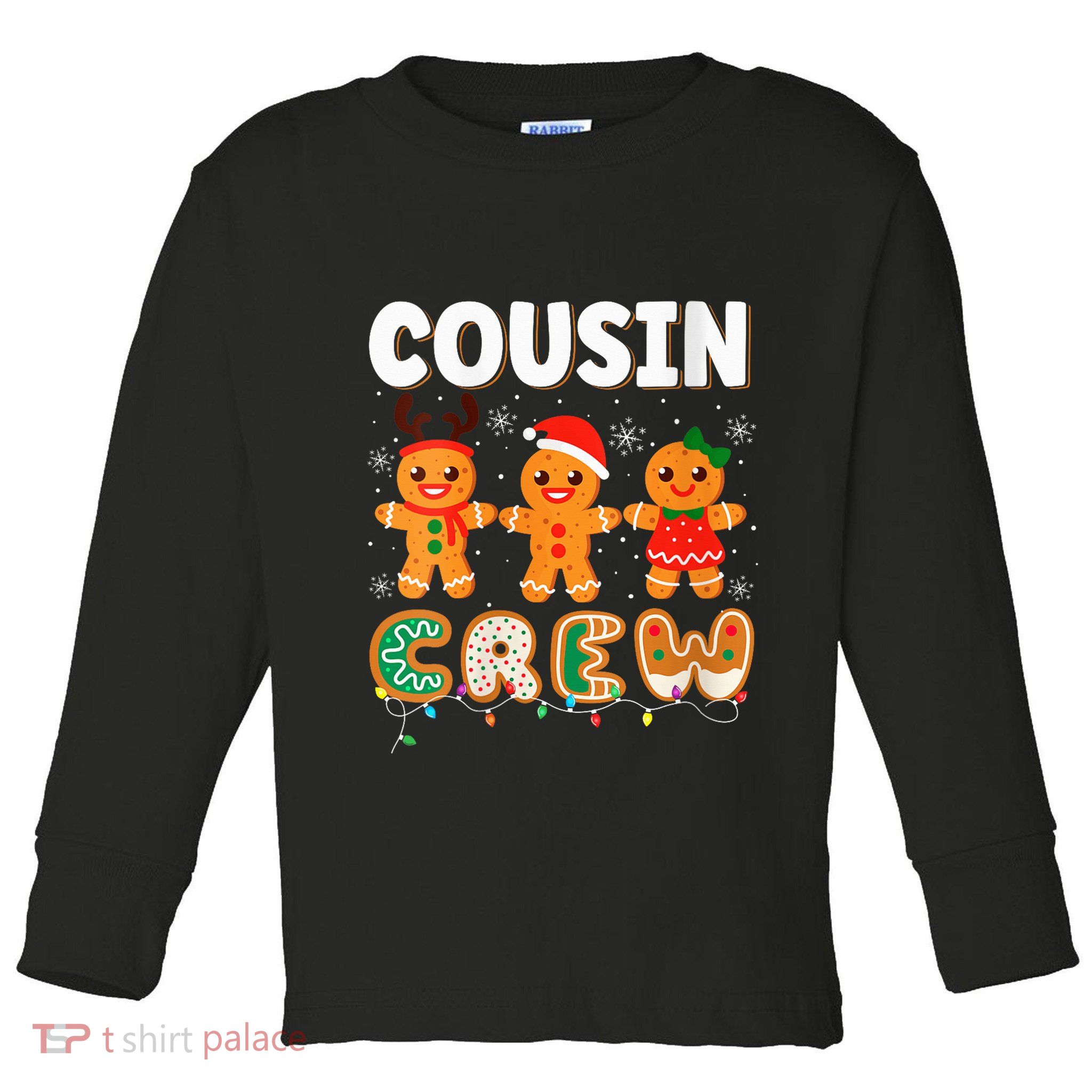 Cousin Crew Christmas Pajama Shirt Gingerbread Man Xmas Toddler Long Sleeve Shirt