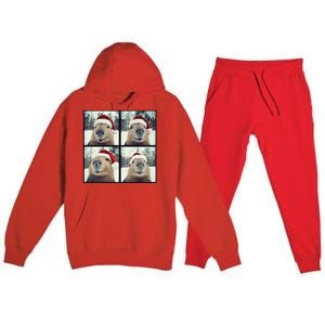 Capybara Christmas Premium Hooded Sweatsuit Set