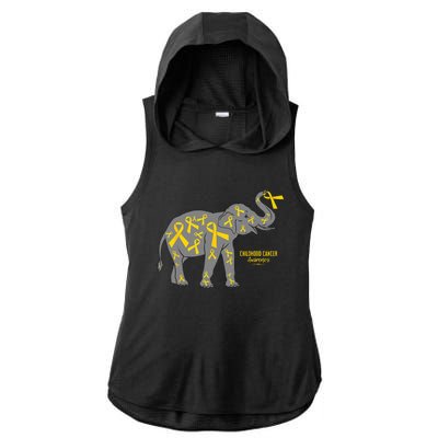 Cure Childhood Cancer Ladies PosiCharge Tri-Blend Wicking Draft Hoodie Tank