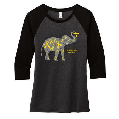 Cure Childhood Cancer Women's Tri-Blend 3/4-Sleeve Raglan Shirt