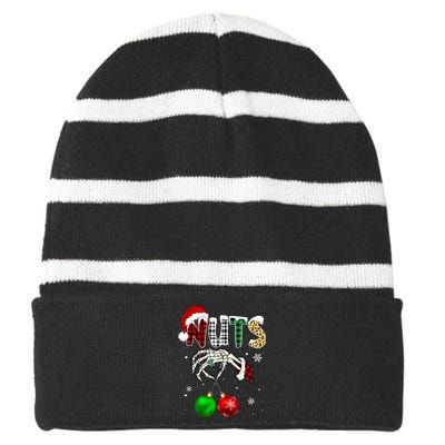 Chestnuts Christmas Chest Nuts Xmas Couple Matching Costume Striped Beanie with Solid Band