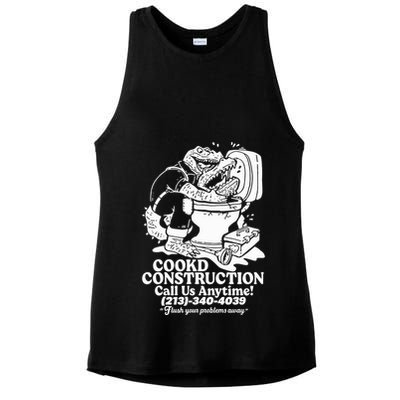 Cookd Construction Call Us Anytime 213 340 4039 Flush Your Problems Away Ladies PosiCharge Tri-Blend Wicking Tank