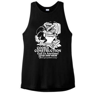 Cookd Construction Call Us Anytime 213 340 4039 Flush Your Problems Away Ladies PosiCharge Tri-Blend Wicking Tank